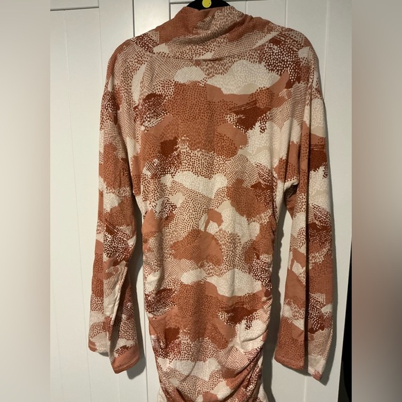 Anthropologie Daily Practice Cowl Neck Tunic Dress Tan Abstract Print NWT - Picture 7 of 7